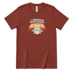 Retro Sunset Cat Tee, Cozy Fall Cat Lover T‑Shirt, Hot Chocolate Graphic Tee, Kitty Owner Gift Top - Rust Front