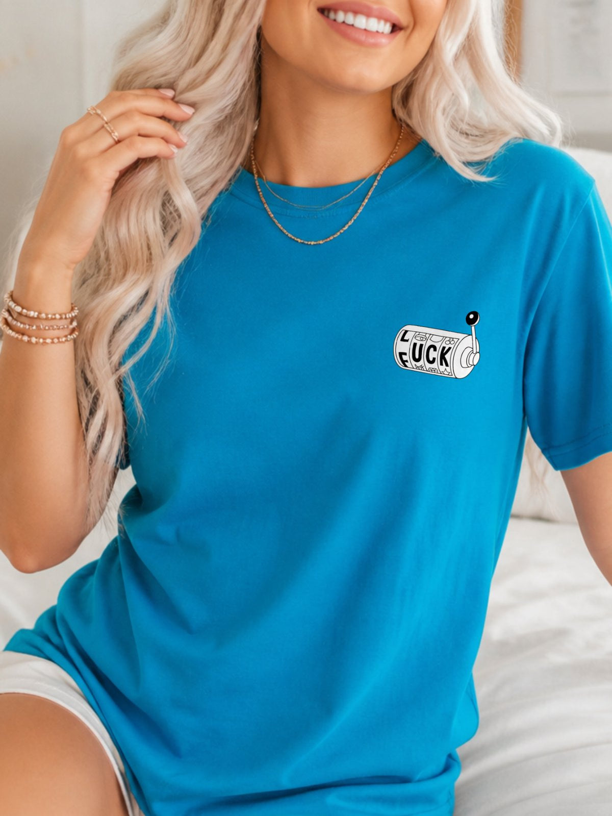 Your Opinions Toilet Paper Doodle Graphic T-Shirt - Sapphire Model