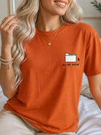 All We Know Folder Doodle Graphic T-Shirt - Texas Orange Model