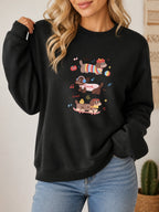 Cute Dachshund Dog Vintage Boho Graphic Sweatshirt - Hanes_Black Model