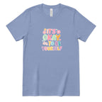 Retro Bubble Letter Positive Tee, Self Acceptance Graphic T‑Shirt, Mental Health Awareness, Be Kind To Yourself Top - Lavender Blue Front
