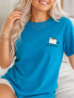 All We Know Folder Doodle Graphic T-Shirt - Sapphire Model