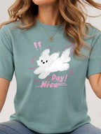Nice Day Fluffy Dog Graphic T-Shirt - Aquatic Model
