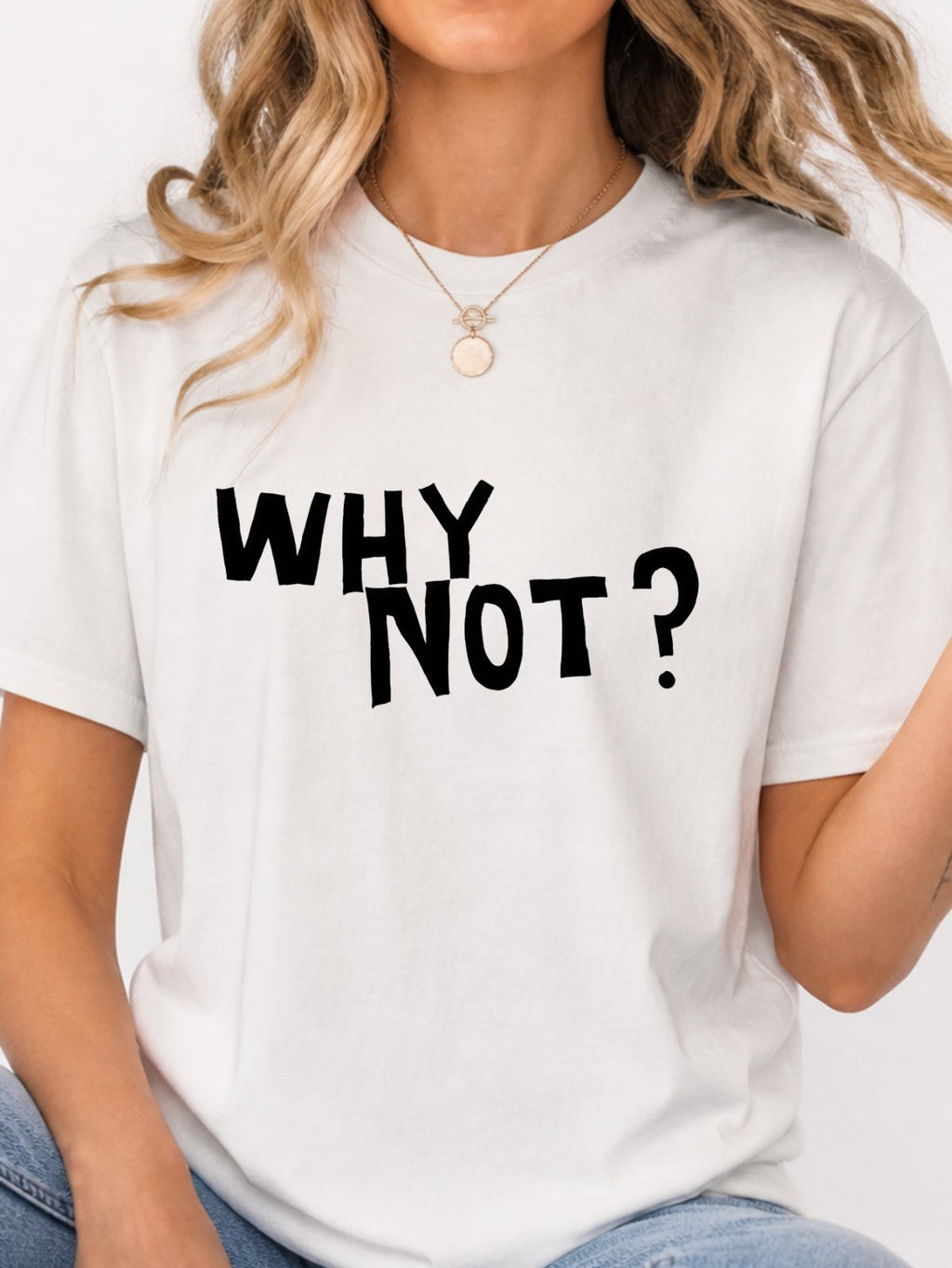 It's A New Day Coffee Cartoon Doodle Graphic T-Shirt - White Model