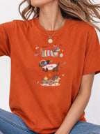 Cute Dachshund Dogs Graphic Tee - Texas Orange Model