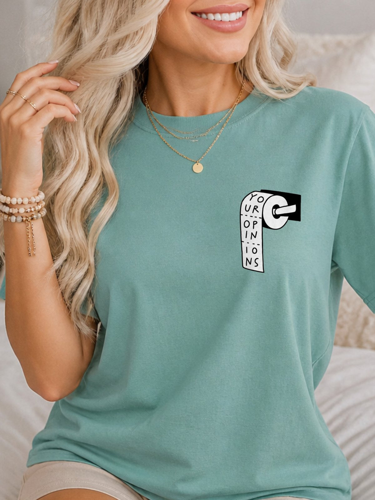 Why Not Bold Hand Drawn Text Graphic T-Shirt - Aquatic Model