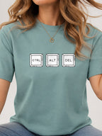 Ctrl Alt Del Keyboard Keys T-Shirt - Aquatic Model
