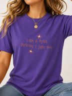 I Am A Star Handwritten Star Quote Graphic T-Shirt - Lilac Model