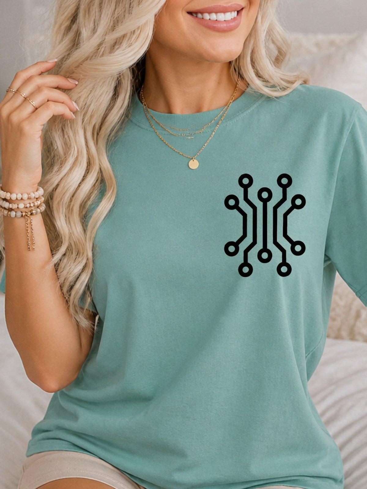 Circuit Board Graphic T-Shirt - Aquatic Model