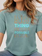 Nothing Is Possible Color Block Graphic T-Shirt - Aquatic Model