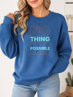 Nothing Impossible Vintage Boho Graphic Sweatshirt - Hanes_Denim_Blue Model