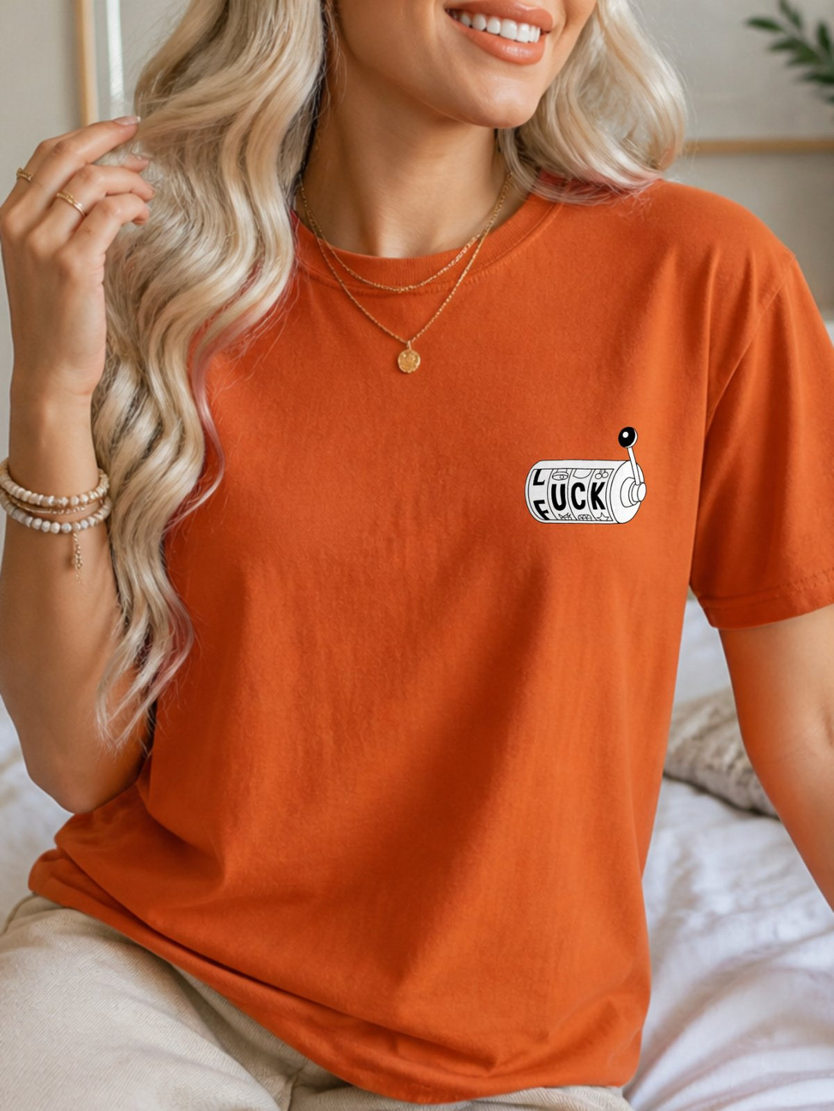 Your Opinions Toilet Paper Doodle Graphic T-Shirt - Texas Orange Model