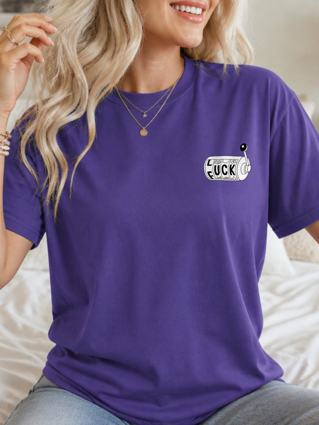 Your Opinions Toilet Paper Doodle Graphic T-Shirt - Lilac Model