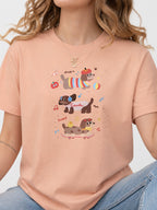 Cute Dachshund Dogs Graphic Tee - Dusty Rose Model