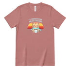 Retro Sunset Cat Tee, Cozy Fall Cat Lover T‑Shirt, Hot Chocolate Graphic Tee, Kitty Owner Gift Top - Mauve Front