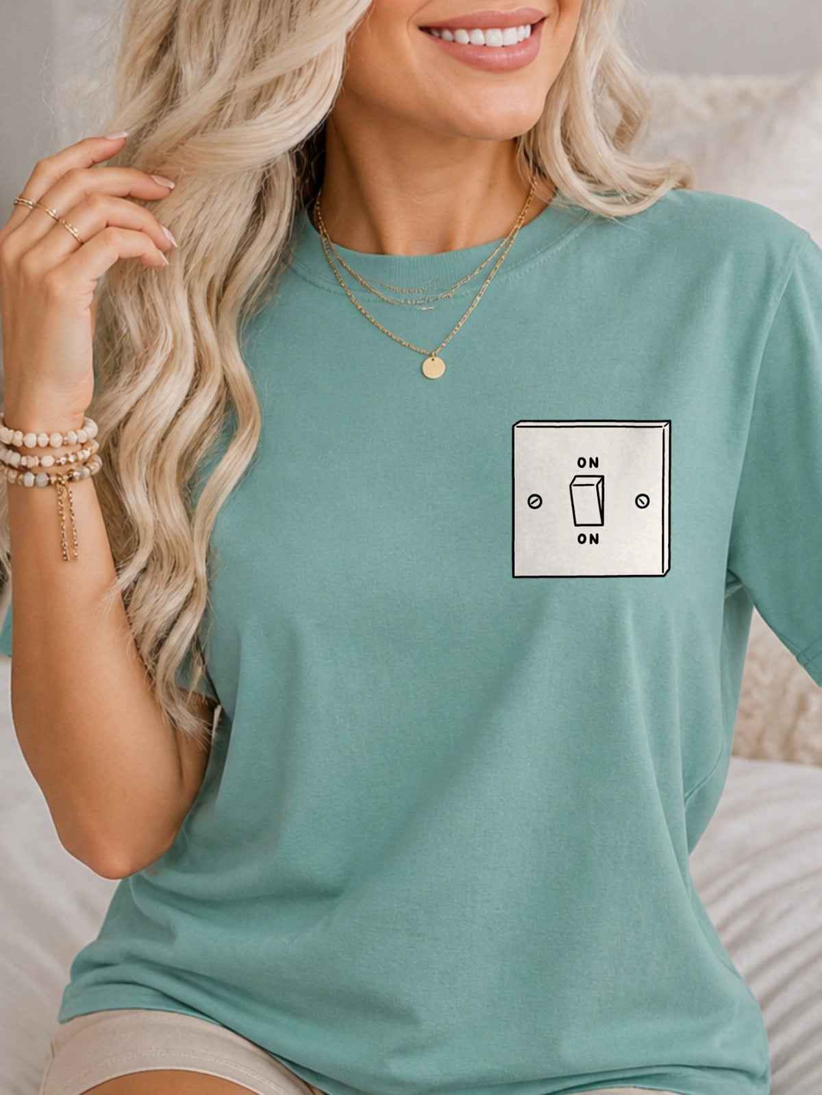 ON Toggle Light Switch T-Shirt - Aquatic Model