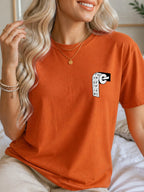 Why Not Bold Hand Drawn Text Graphic T-Shirt - Texas Orange Model