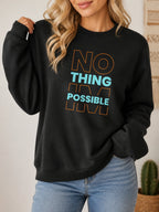 Nothing Impossible Vintage Boho Graphic Sweatshirt - Hanes_Black Model
