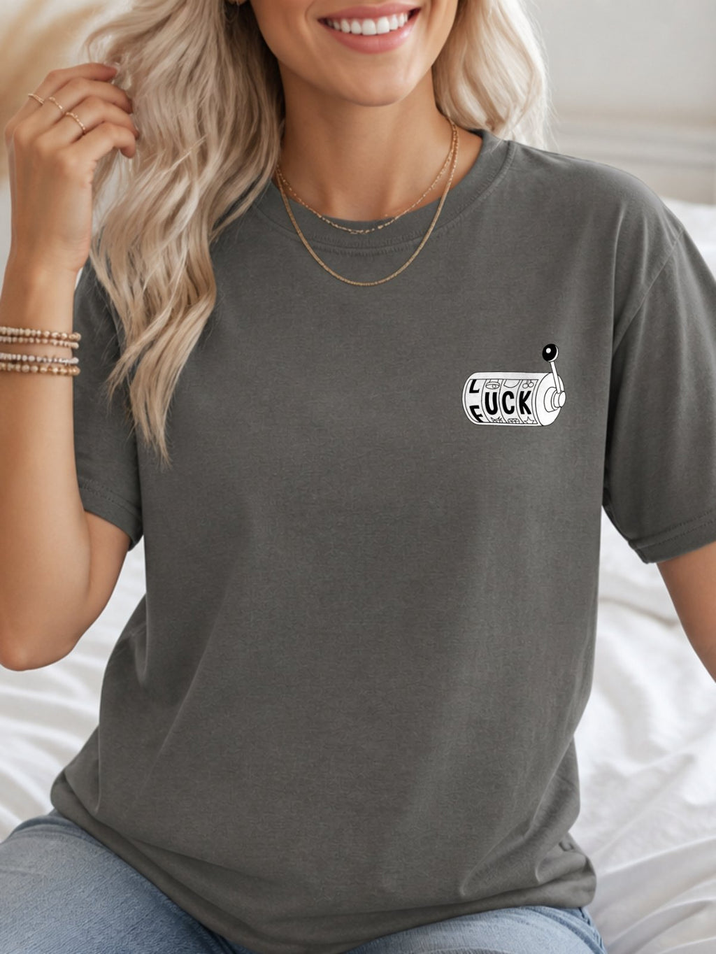 Your Opinions Toilet Paper Doodle Graphic T-Shirt - Charcoal Model