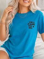 Life Is A Game Play To Win Hand Lettering Graphic T-Shirt - Sapphire Model