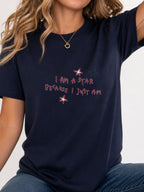I Am A Star Handwritten Star Quote Graphic T-Shirt - Navy Model
