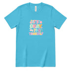 Retro Bubble Letter Positive Tee, Self Acceptance Graphic T‑Shirt, Mental Health Awareness, Be Kind To Yourself Top - Turquoise Front
