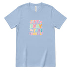 Retro Bubble Letter Positive Tee, Self Acceptance Graphic T‑Shirt, Mental Health Awareness, Be Kind To Yourself Top - Baby Blue Front