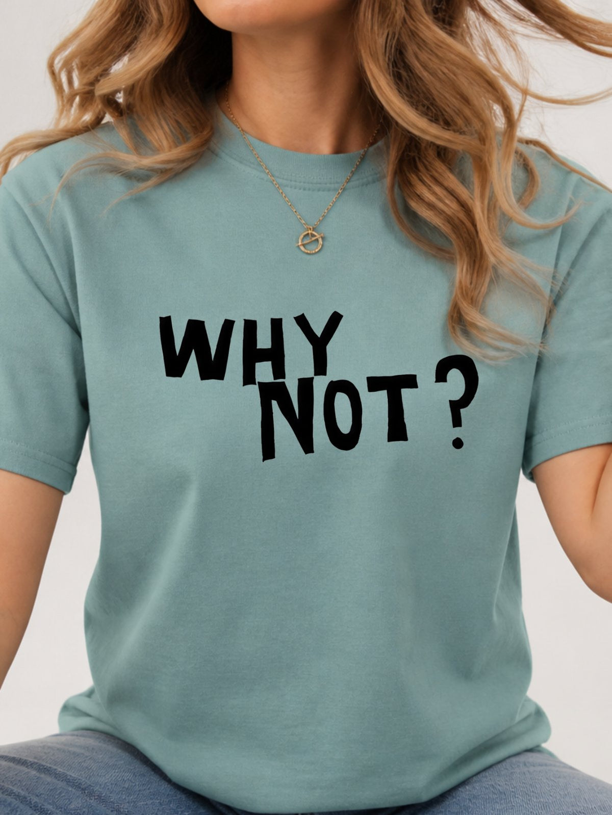 It's A New Day Coffee Cartoon Doodle Graphic T-Shirt - Aquatic Model