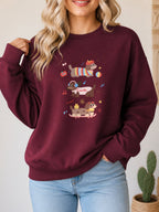 Cute Dachshund Dog Vintage Boho Graphic Sweatshirt - Hanes_Maroon Model