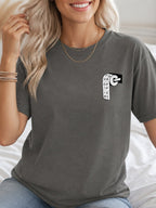 Why Not Bold Hand Drawn Text Graphic T-Shirt - Charcoal Model