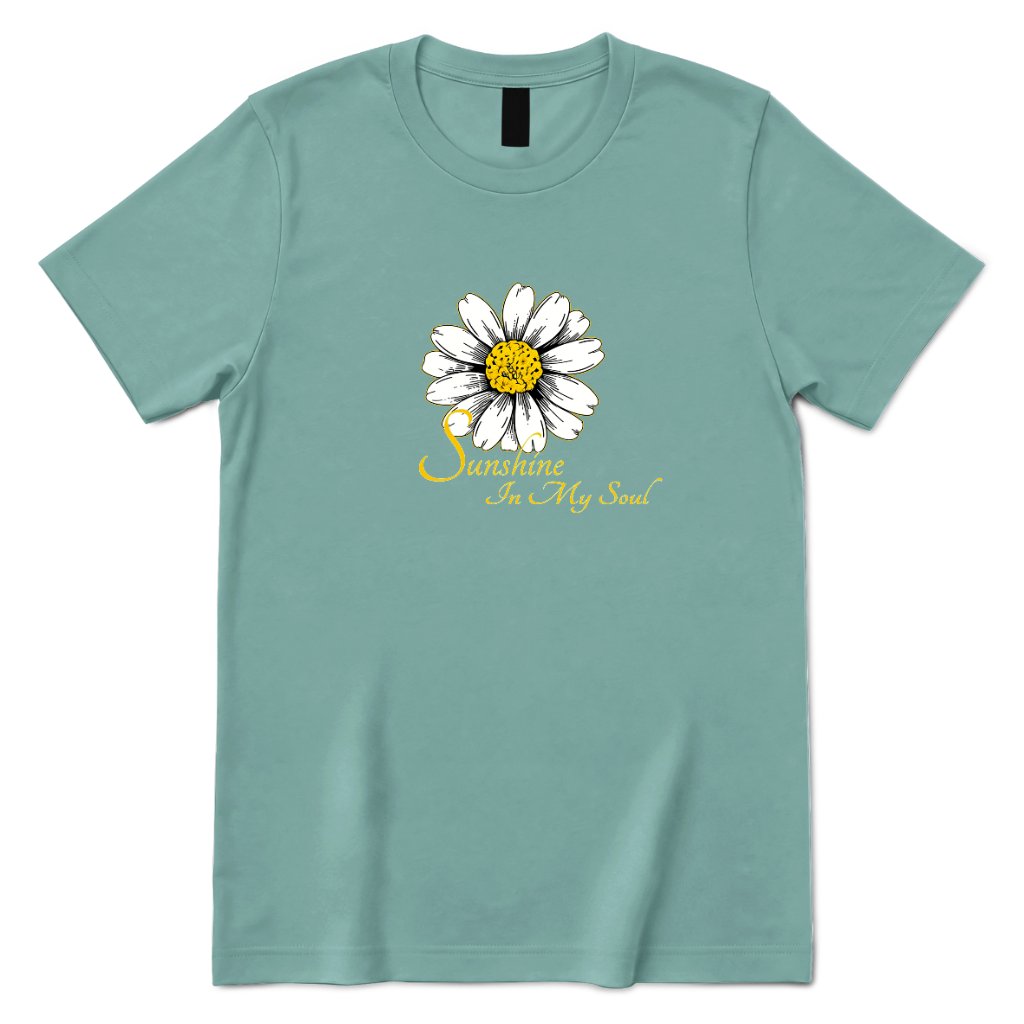 Sunshine In My Soul Boho Floral Print Tee - Aquatic Front