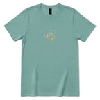 Minimal Sketch Heart Paw Graphic Tee - Aquatic Front
