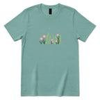 Boho Pastel Wild Meadow Floral Shirt - Aquatic Front