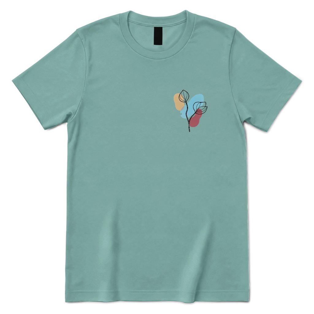 Boho Botanical Graphic Casual Top - Aquatic Front