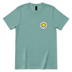 Minimal Distressed Daisy T‑Shirt - Aquatic Front