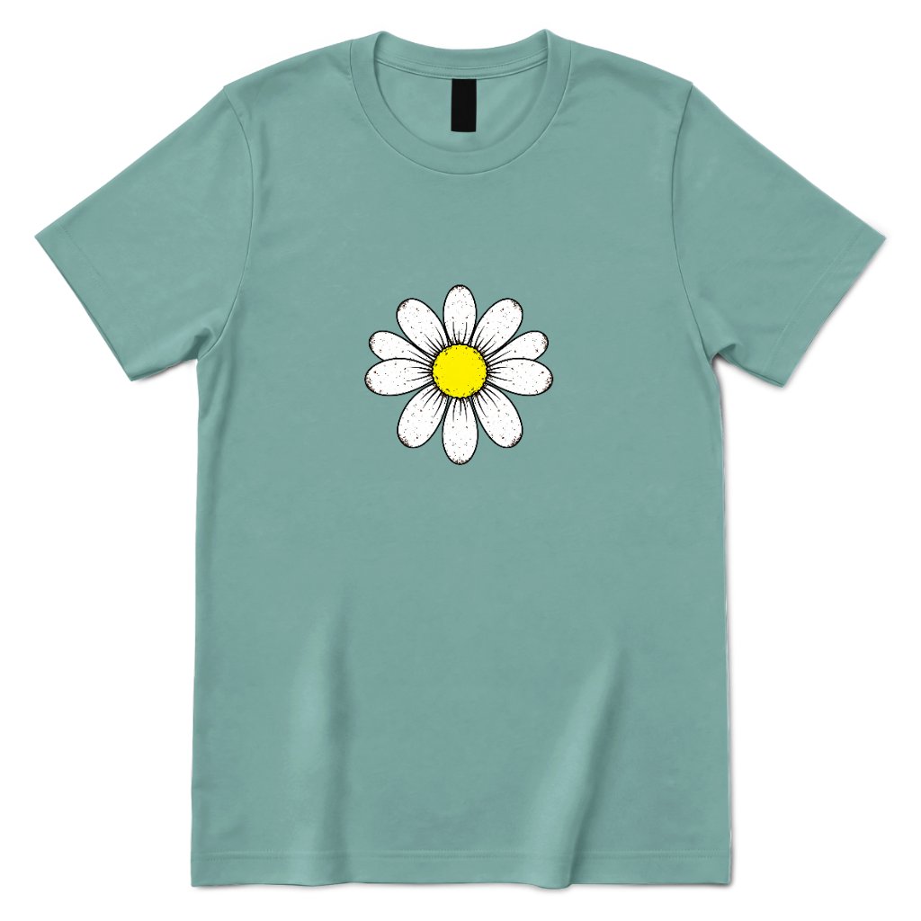 Vintage Boho Daisy Flower Graphic T‑Shirt - Aquatic Front