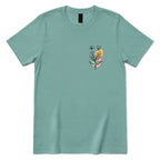 Minimal Boho Abstract Floral Graphic Tee - Aquatic Front
