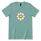 Retro Daisy Print T‑Shirt - Aquatic Front