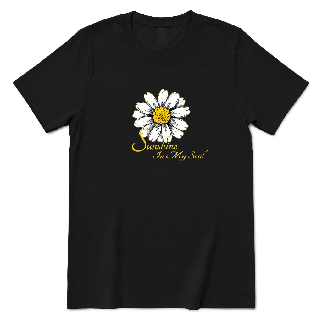 Sunshine In My Soul Boho Floral Print Tee - Black Front