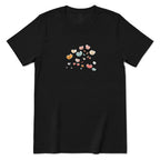 Pastel Boho Wildflower Line Art Tee - Black Front
