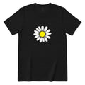 Minimal Flower Graphic Casual T‑Shirt - Black Front