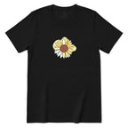 Abstract Sunflower Graphic T‑Shirt - Black Front