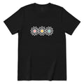 Pastel Triple Daisy Women Premium Graphic Tee - Black Front