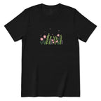 Boho Pastel Wild Meadow Floral Shirt - Black Front