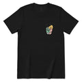 Minimal Boho Abstract Floral Graphic Tee - Black Front