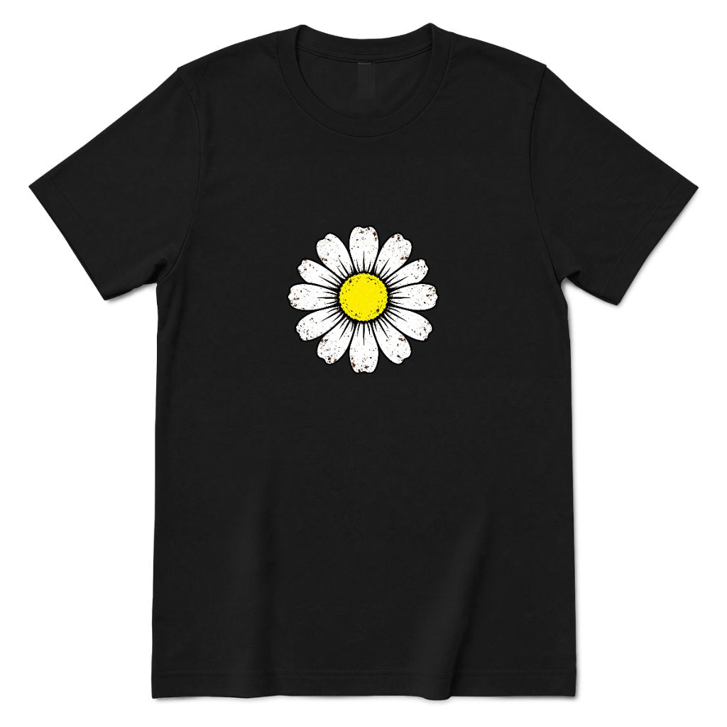 Vintage Distressed Daisy T‑Shirt - Black Front