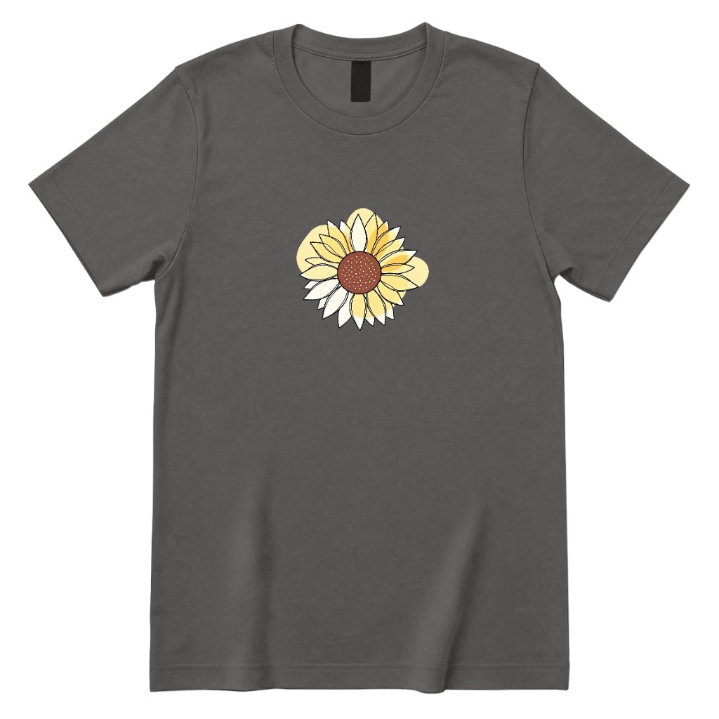 Abstract Sunflower Graphic T‑Shirt - Charcoal Front