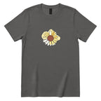 Abstract Sunflower Graphic T‑Shirt - Charcoal Front