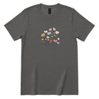 Pastel Boho Wildflower Line Art Tee - Charcoal Front