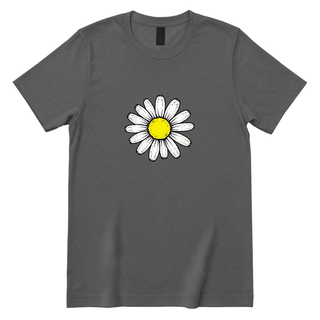 Minimal Flower Graphic Casual T‑Shirt - Charcoal Front